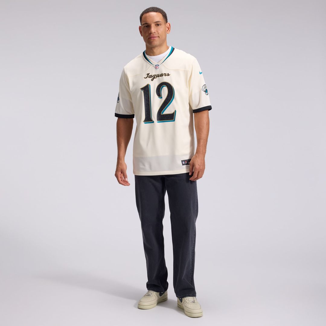 Travis Hunter Jacksonville Jaguars Nike Natural 2026 Rivalries Collection Game Jersey