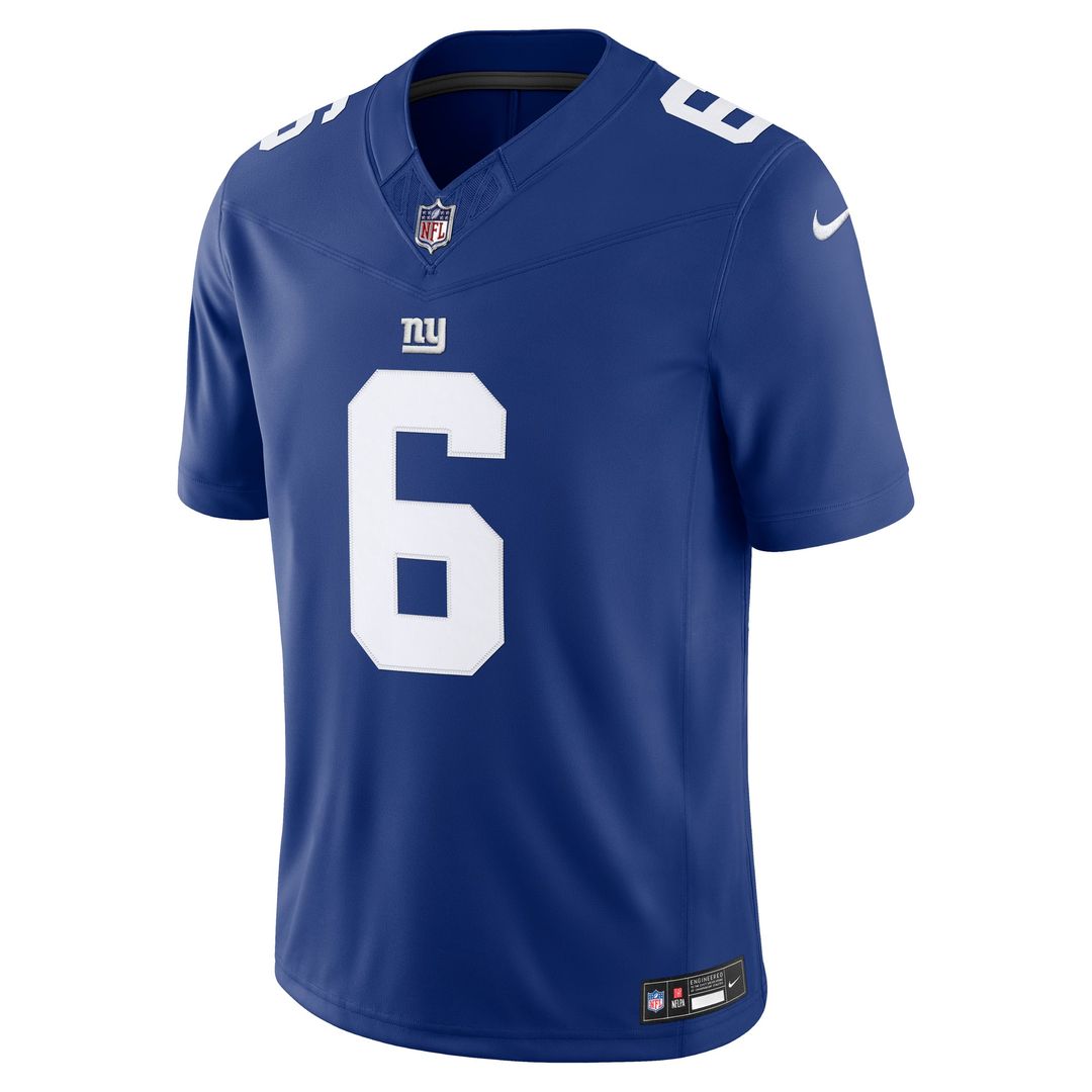 Jaxson Dart New York Giants Nike Royal Team Vapor F.U.S.E. Stitched Limited Jersey