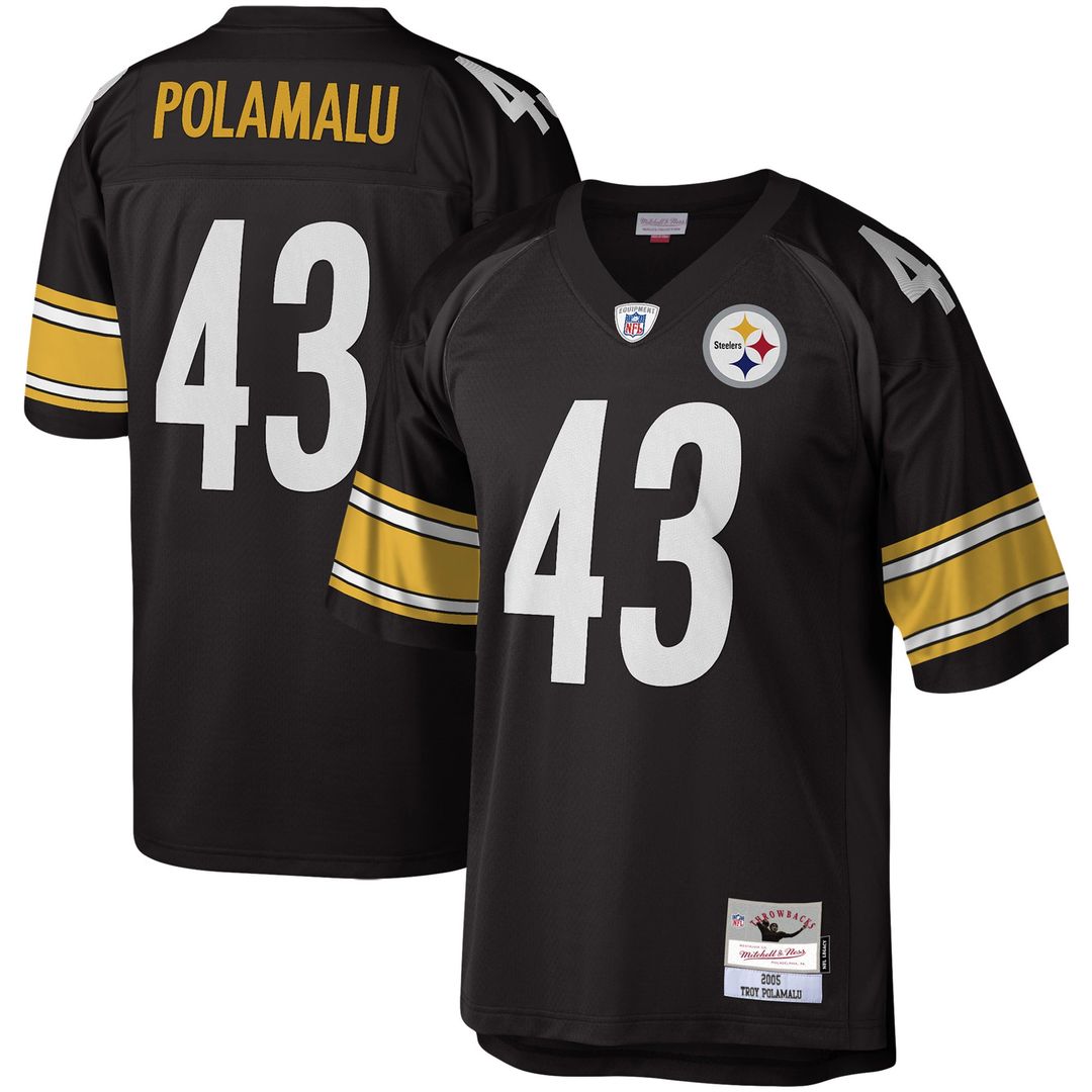 Troy Polamalu Pittsburgh Steelers Mitchell & Ness Black Legacy Replica Jersey