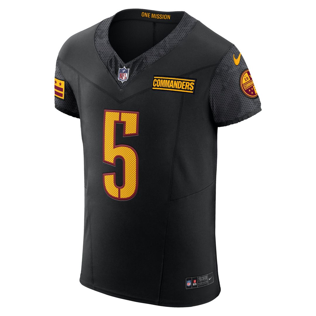 Jayden Daniels Washington Commanders Nike Black Alternate Vapor F.U.S.E. Elite Jersey