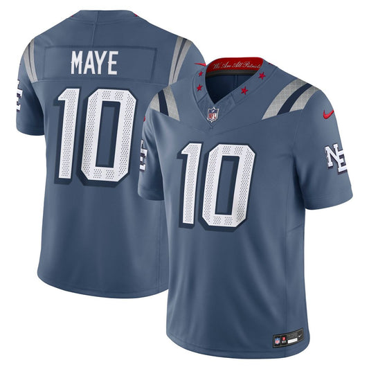 Drake Maye New England Patriots Nike Blue Rivalries Collection Stitched Limited Jersey