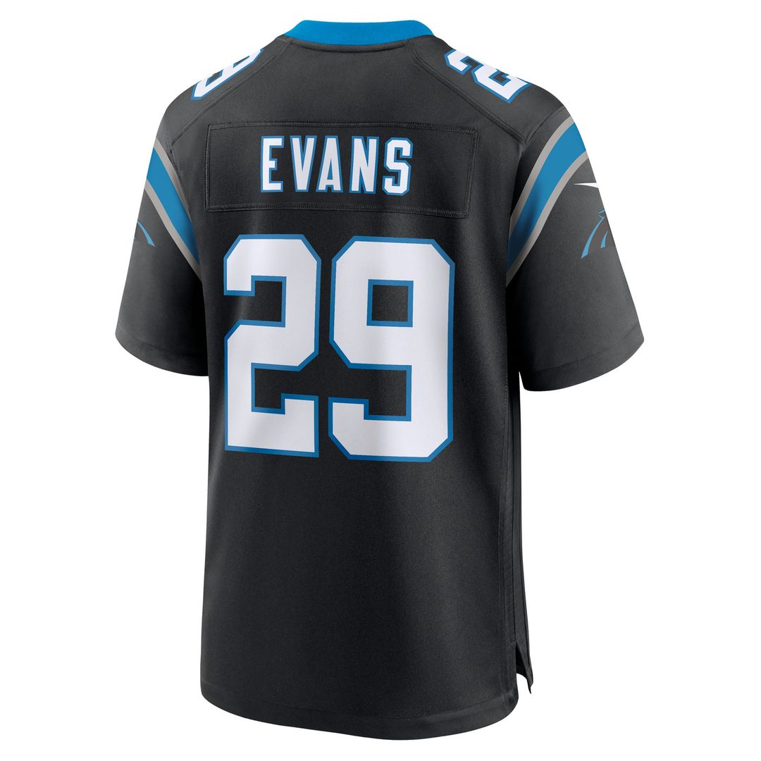 Akayleb Evans Carolina Panthers Nike Black Team Game Jersey