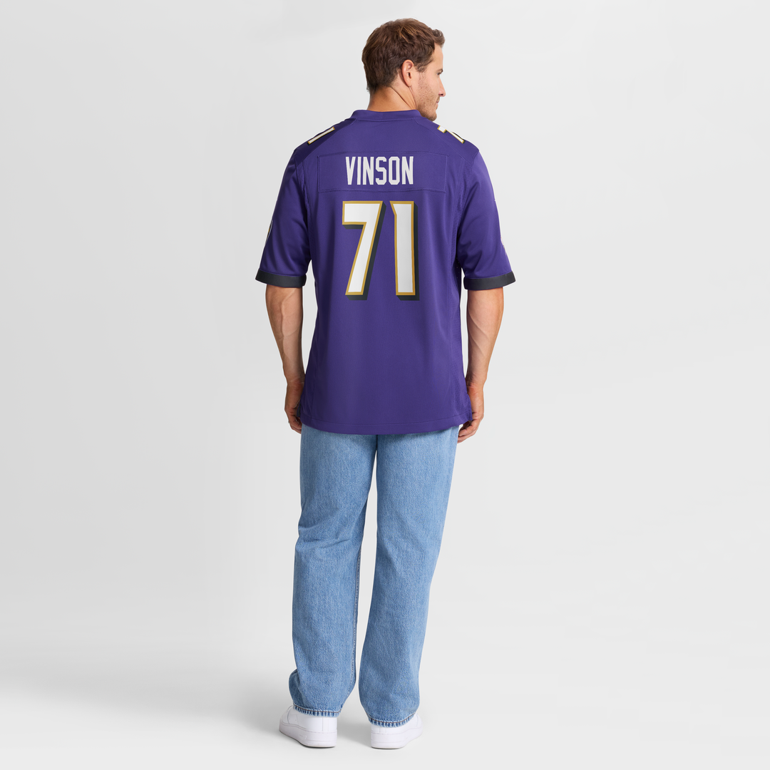 Carson Vinson Baltimore Ravens Nike Purple Team Game Jersey