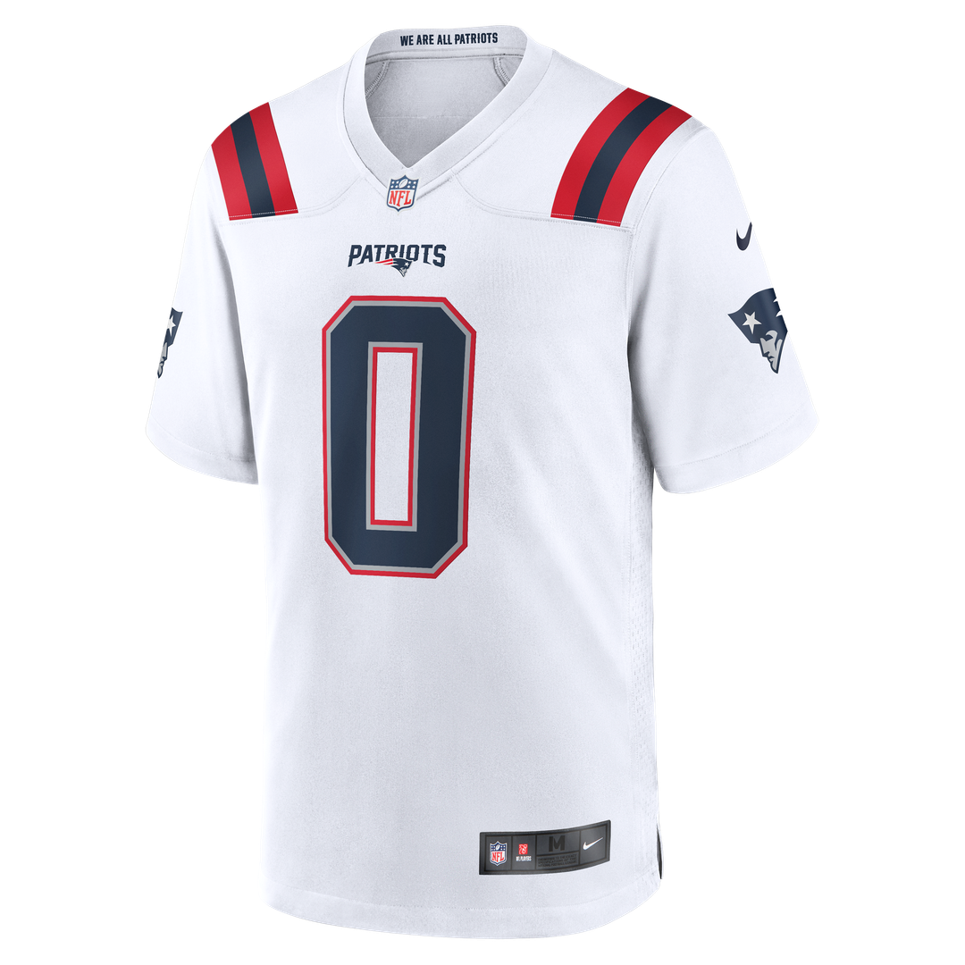 Christian Gonzalez New England Patriots Nike White Game Jersey