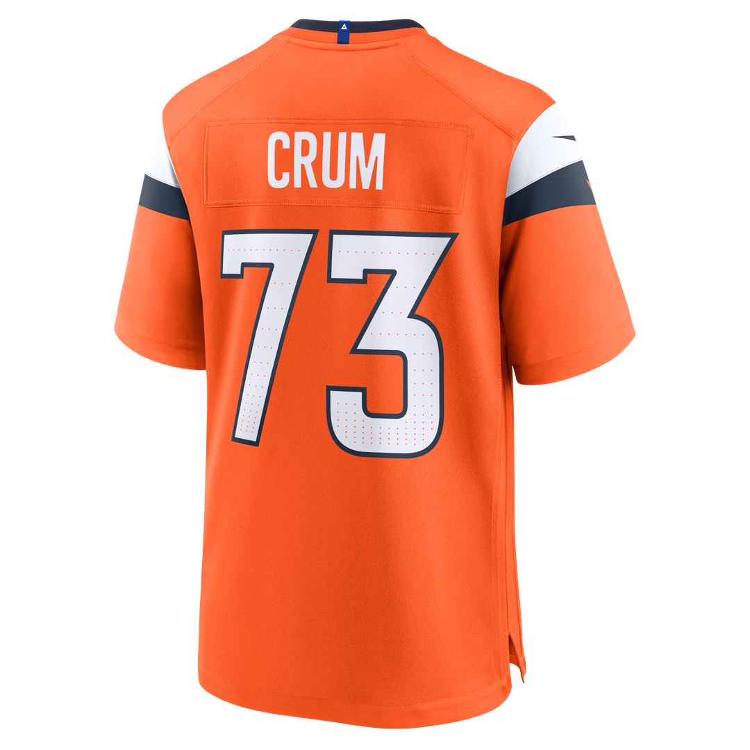 Frank Crum Denver Broncos Nike Orange Team Game Jersey
