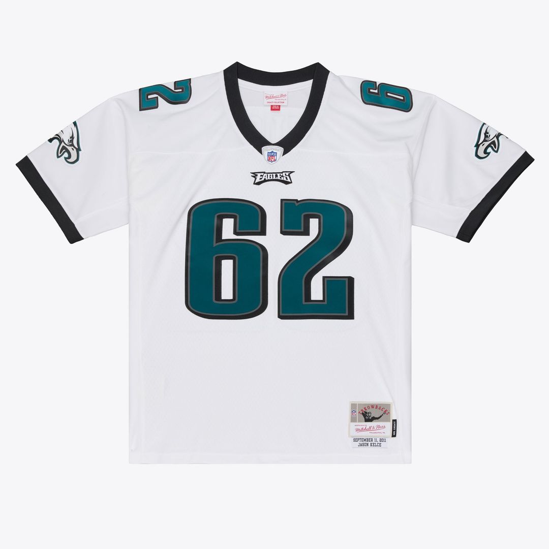 Jason Kelce Philadelphia Eagles Mitchell & Ness White Big & Tall 2011 Legacy Replica Player Jersey
