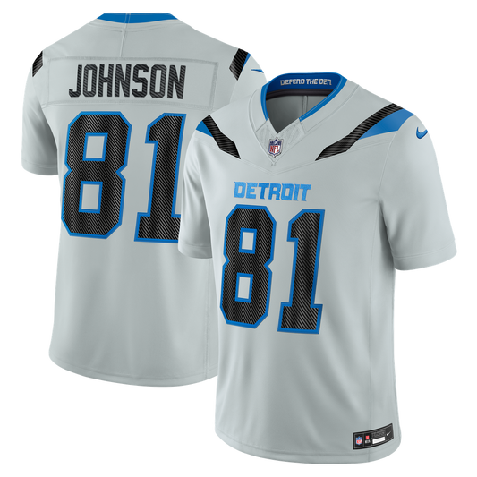 Calvin Johnson Detroit Lions Nike Silver 2026 Rivalries Collection Stitched Limited Jersey