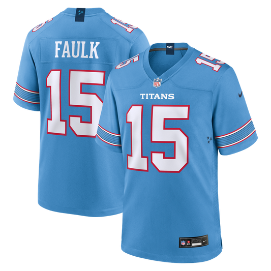 Keldric Faulk Tennessee Titans Nike Light Blue Team Game Jersey