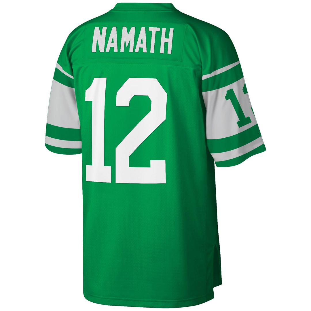 Joe Namath New York Jets Mitchell & Ness Green Big & Tall 1968 Retired Player Replica Jersey