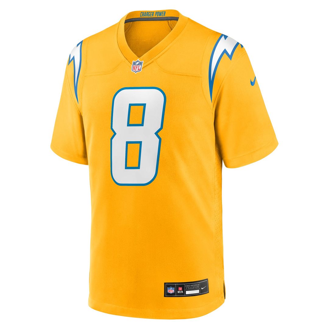 Omarion Hampton Los Angeles Chargers Nike Gold Alternate Charger Power Game Player Jersey