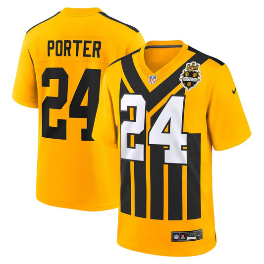 Joey Porter Jr. Pittsburgh Steelers Nike Gold Alternate 1933 Throwback Game Jersey