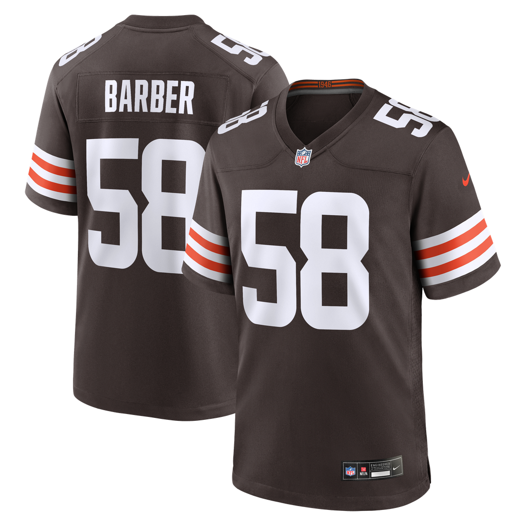 Austin Barber Cleveland Browns Nike Brown Team Game Jersey