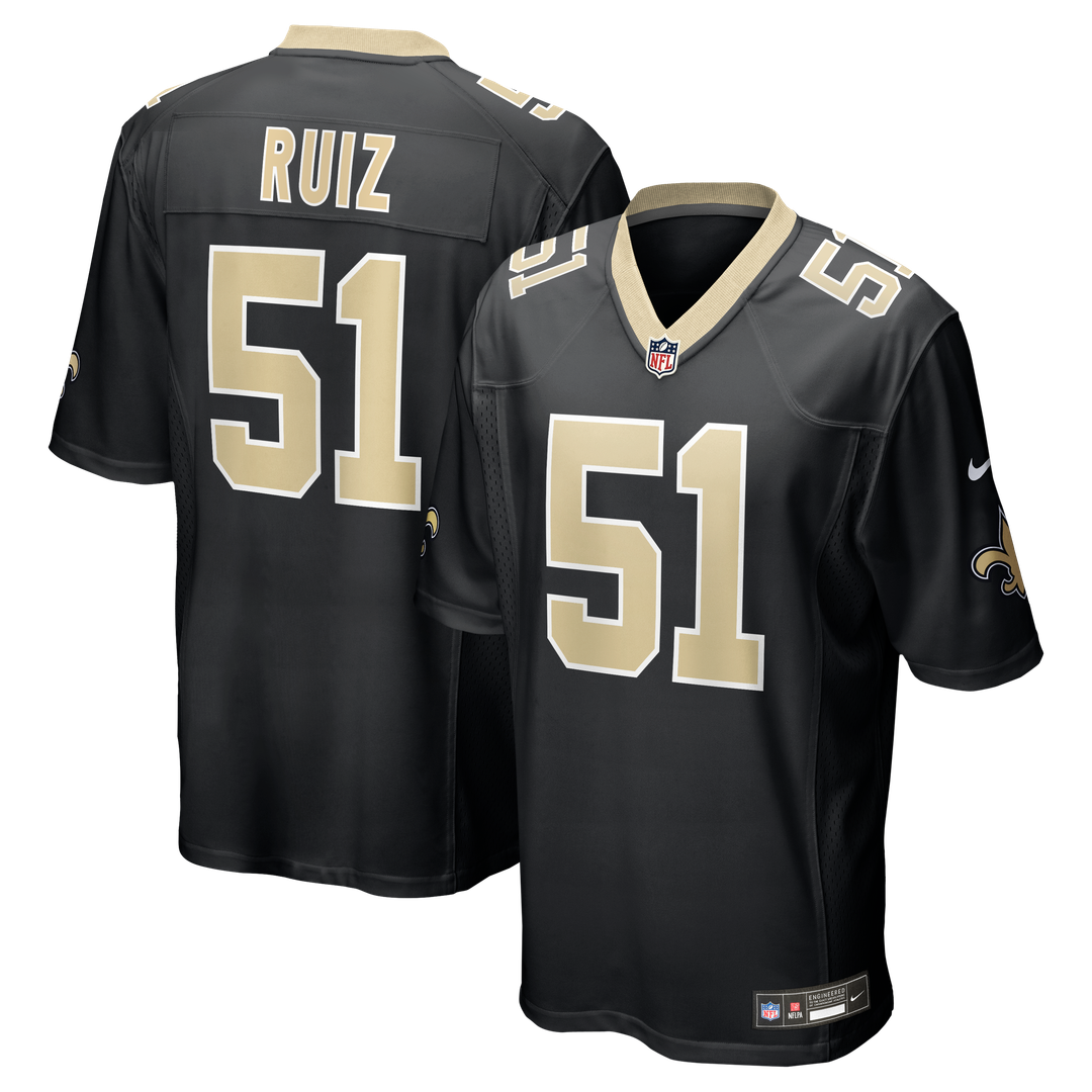 Cesar Ruiz New Orleans Saints Nike Black Game Jersey