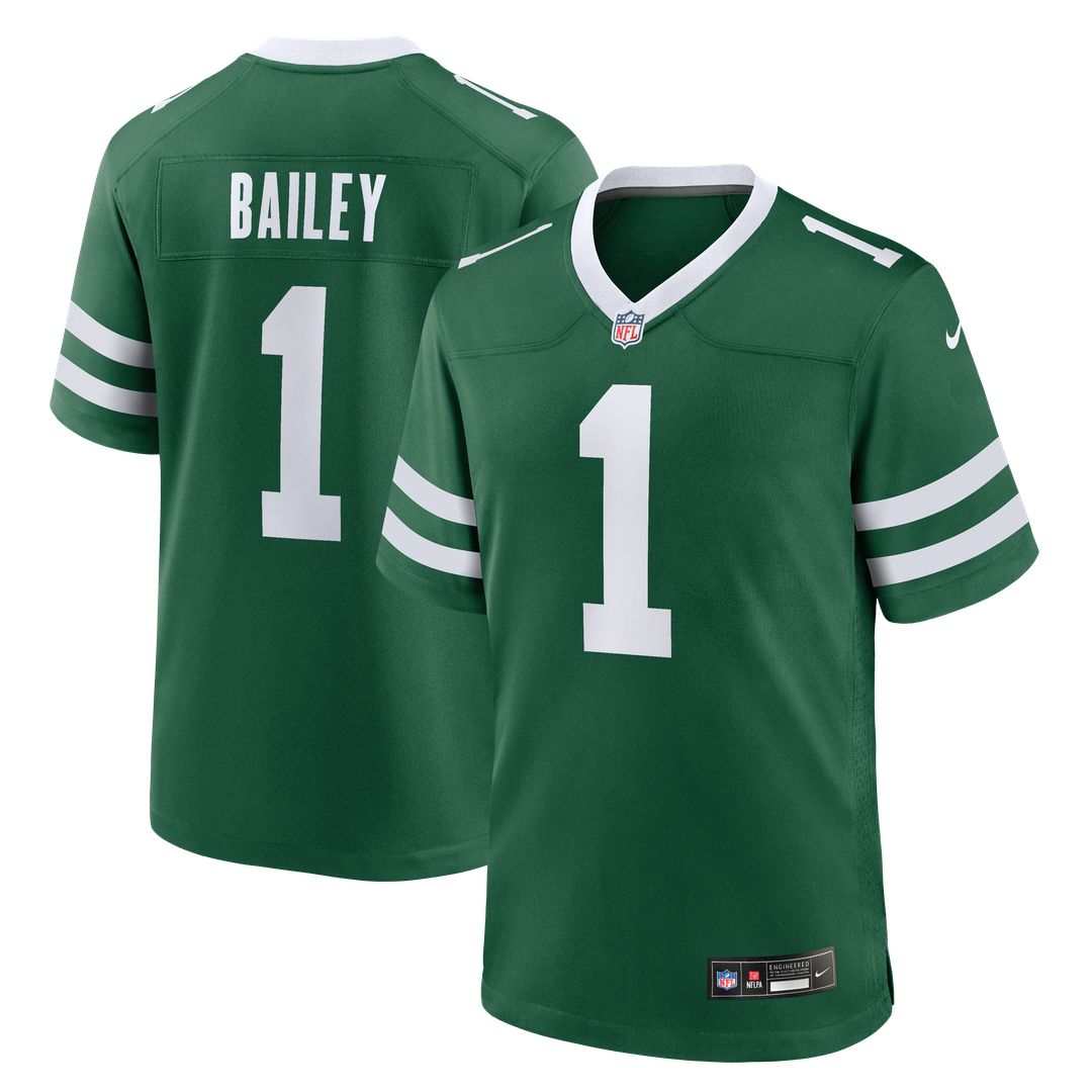 David Bailey New York Jets Nike Legacy Black Alternate Game Player Jersey