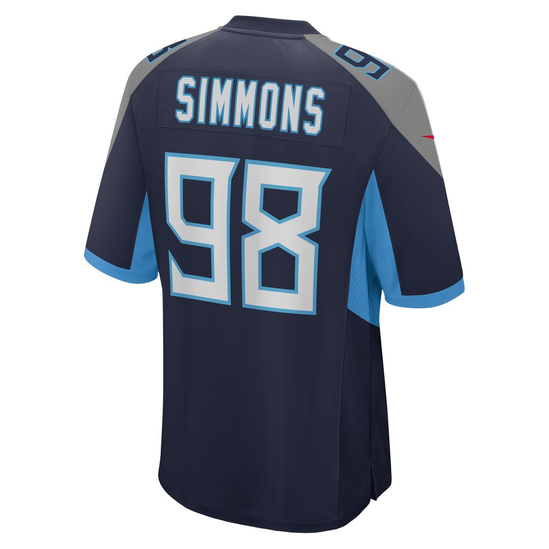 Jeffery Simmons Tennessee Titans Nike Navy Game Jersey