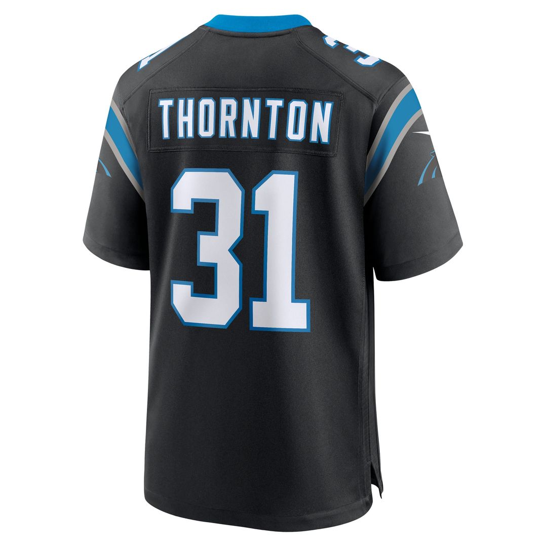 Corey Thornton Carolina Panthers Nike Black Team Game Jersey