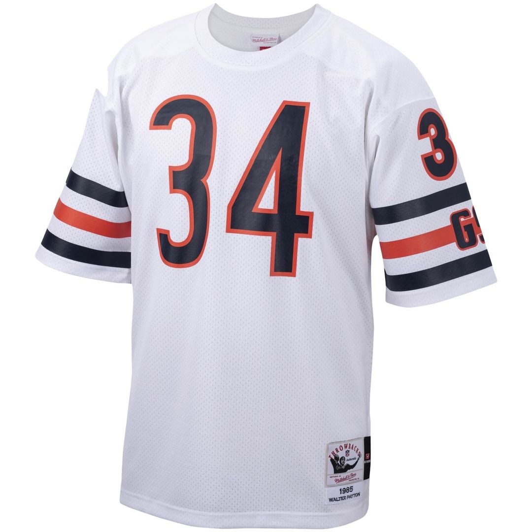 Walter Payton Chicago Bears Mitchell & Ness White Big & Tall 1985 Retired Player Replica Jersey
