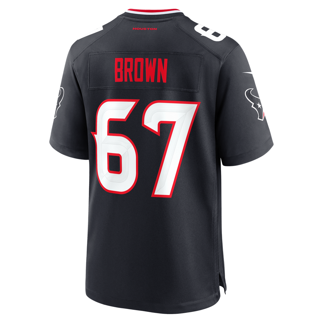 Evan Brown Houston Texans Nike Navy Team Game Jersey
