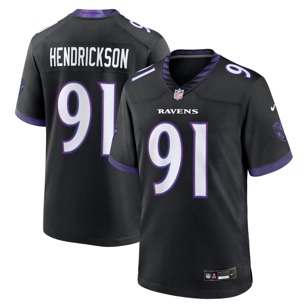 Trey Hendrickson Baltimore Ravens Nike Black Alternate Game Jersey