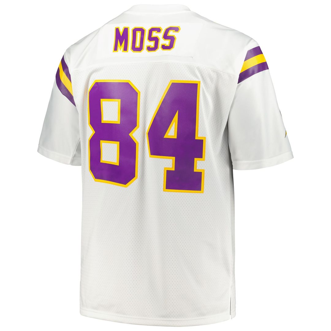 Randy Moss Minnesota Vikings Mitchell & Ness White Big & Tall 1998 Legacy Retired Player Jersey