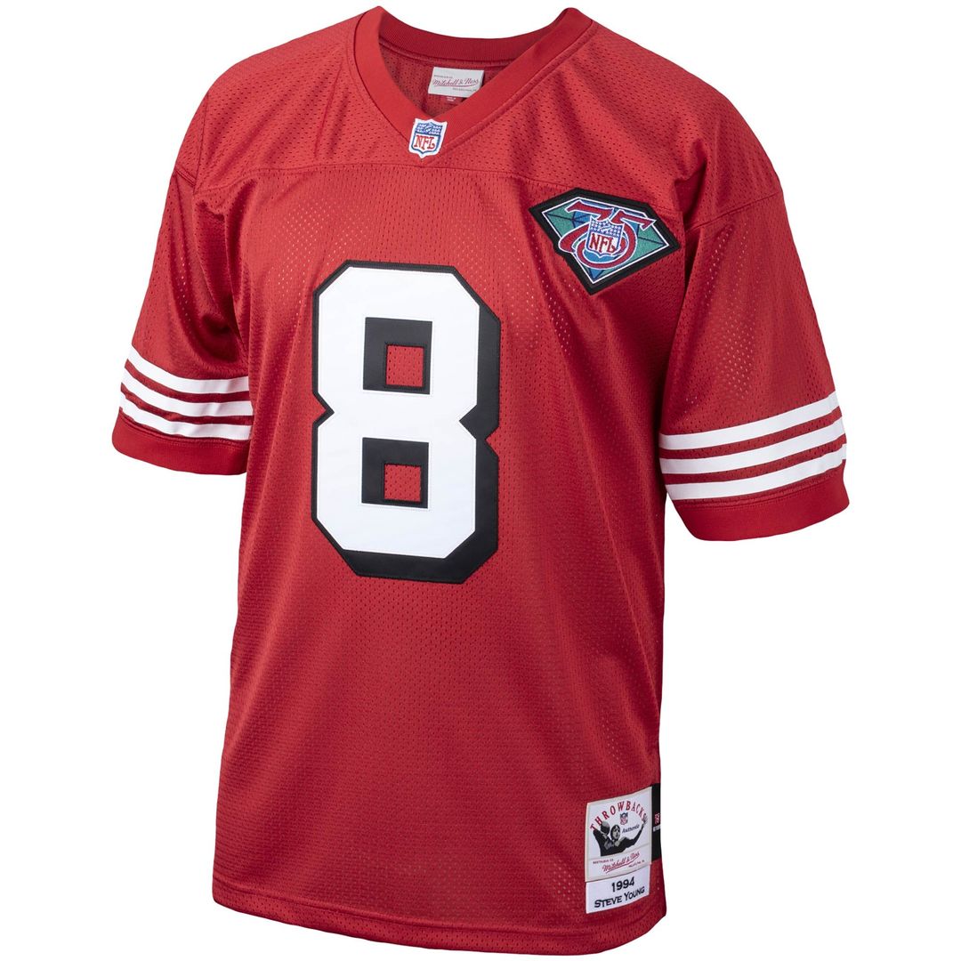 Steve Young San Francisco 49ers 1994 Mitchell & Ness Scarlet Authentic Throwback Retired Player Jersey