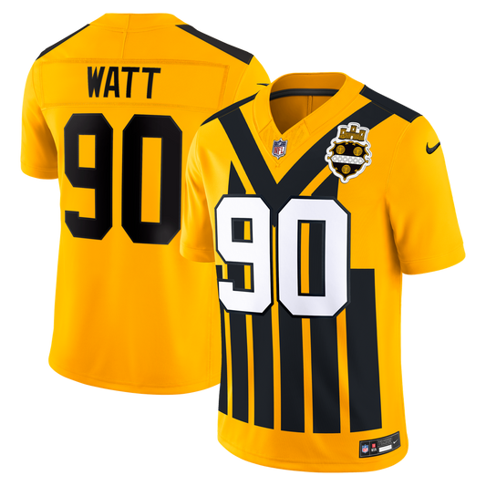 T.J. Watt Pittsburgh Steelers Nike Gold Alternate Vapor F.U.S.E. Stitched Limited Jersey