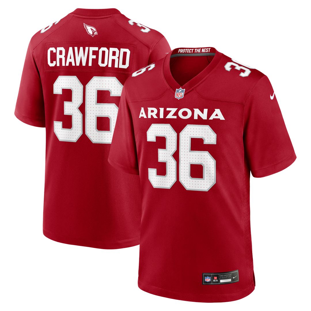 Kitan Crawford Arizona Cardinals Nike Cardinal Team Game Jersey
