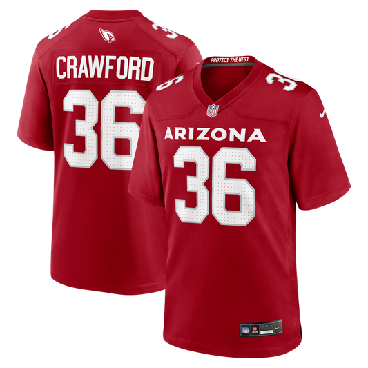Kitan Crawford Arizona Cardinals Nike Cardinal Team Game Jersey