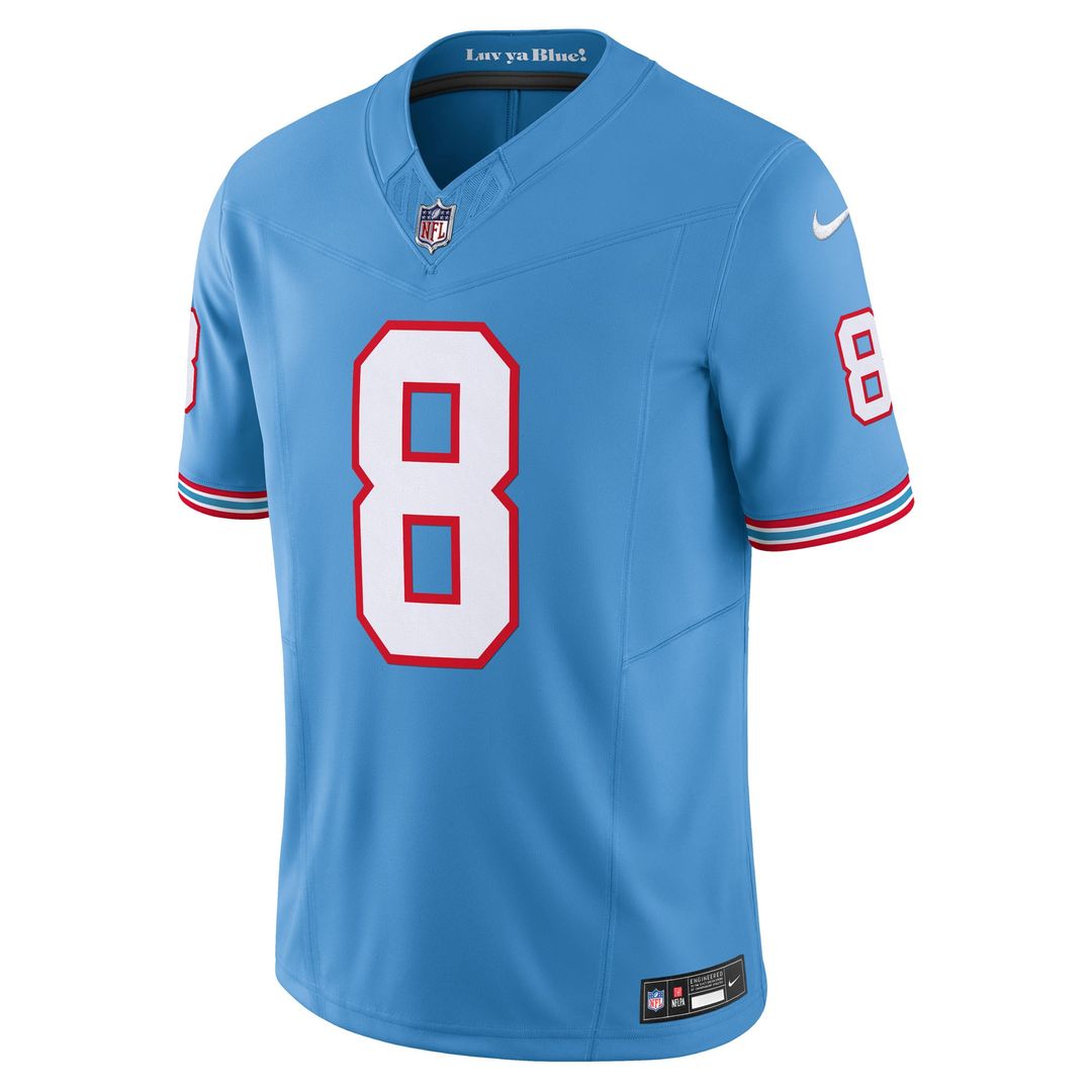 Will Levis Tennessee Titans Nike Light Blue Alternate Oilers Throwback Vapor F.U.S.E. Limited Jersey