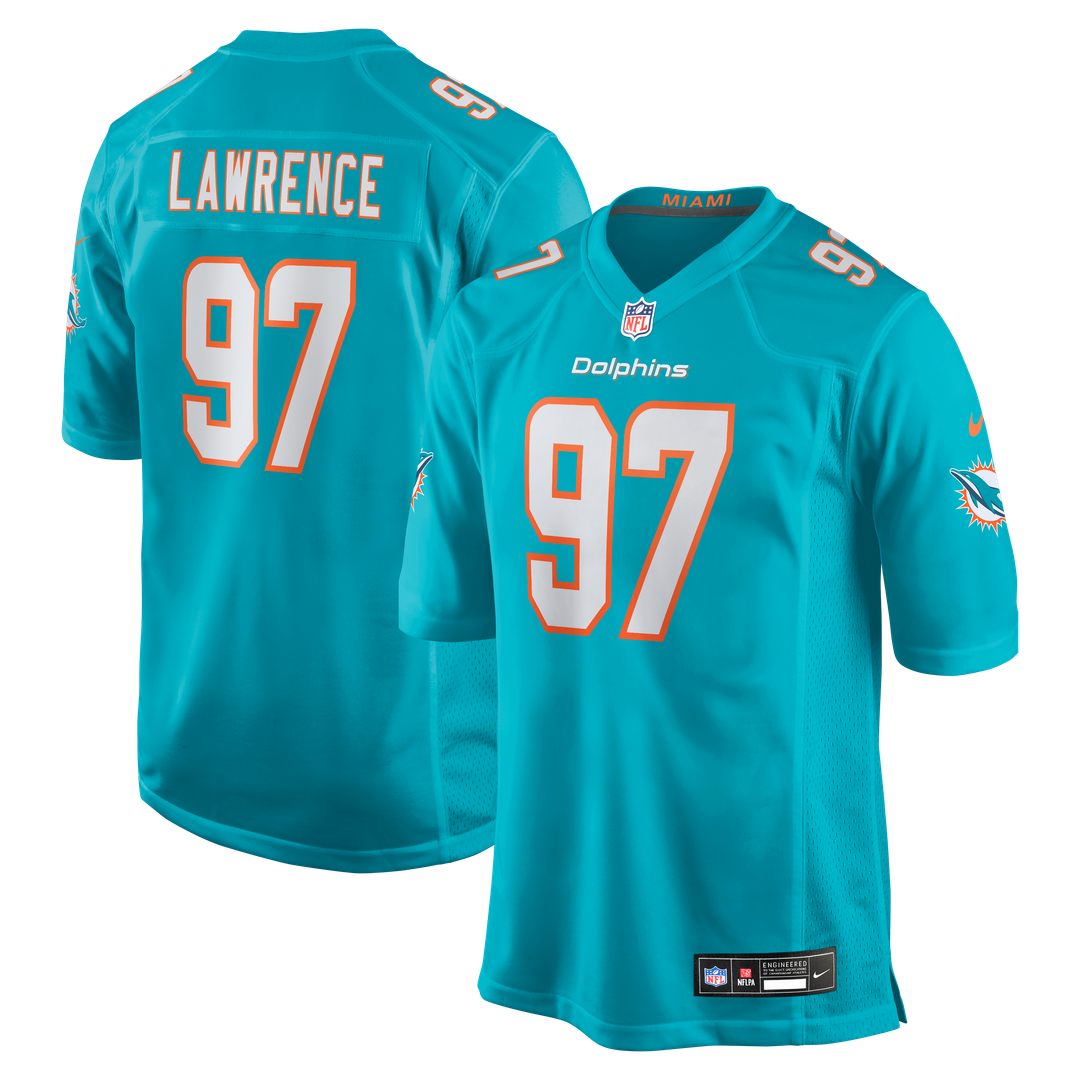 Rashard Lawrence Miami Dolphins Nike Aqua Team Game Jersey