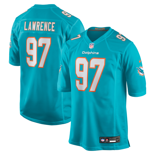 Rashard Lawrence Miami Dolphins Nike Aqua Team Game Jersey