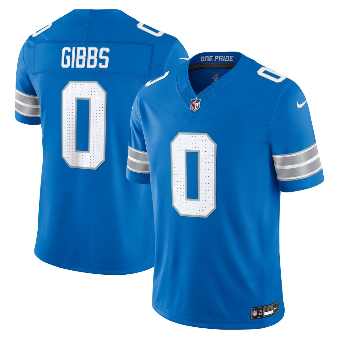 Jahmyr Gibbs Detroit Lions Nike Blue Team Vapor F.U.S.E. Stitched Limited Jersey