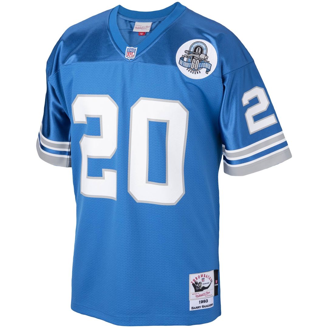 Barry Sanders Detroit Lions 1993 Mitchell & Ness Blue Authentic Throwback Retired Player Jersey