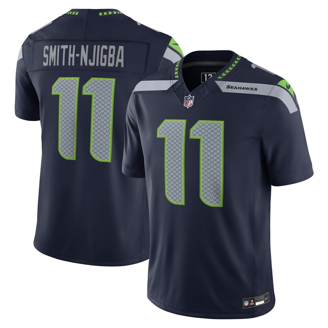 Jaxon Smith-Njigba Seattle Seahawks Nike College Navy Team Vapor F.U.S.E. Stitched Limited Jersey