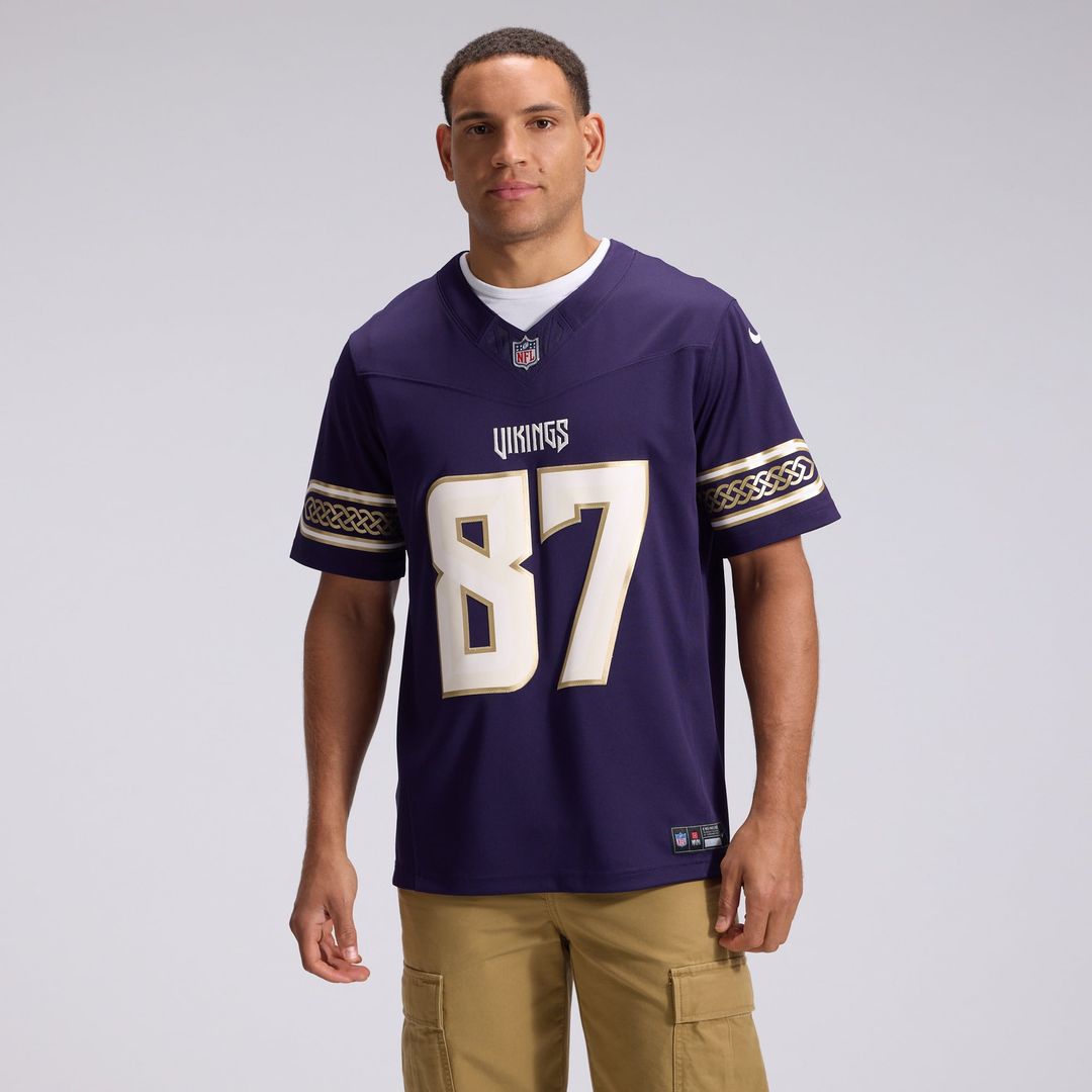 T.J. Hockenson Minnesota Vikings Nike Purple 2026 Rivalries Collection Stitched Limited Jersey