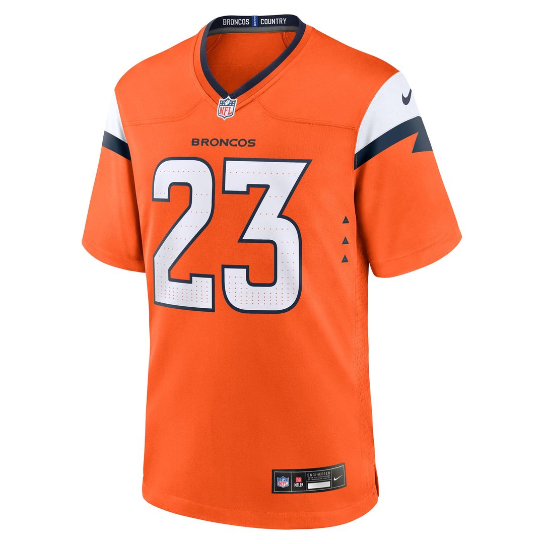 Jahdae Barron Denver Broncos Nike Orange Game Player Jersey