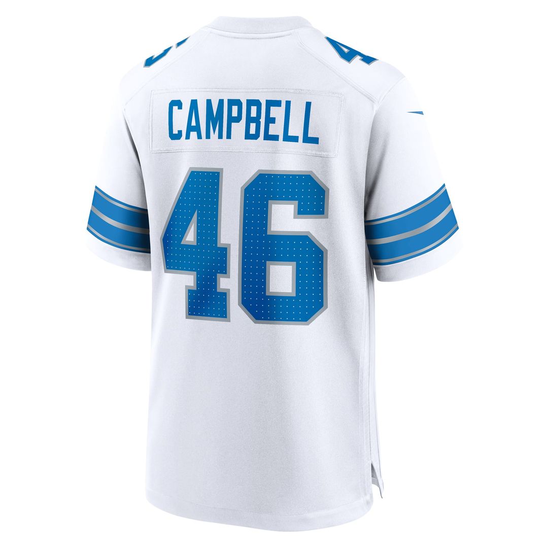 Jack Campbell Detroit Lions Nike White White Game Jersey