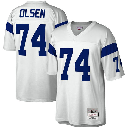 Merlin Olsen Los Angeles Rams Mitchell & Ness White Legacy Replica Jersey