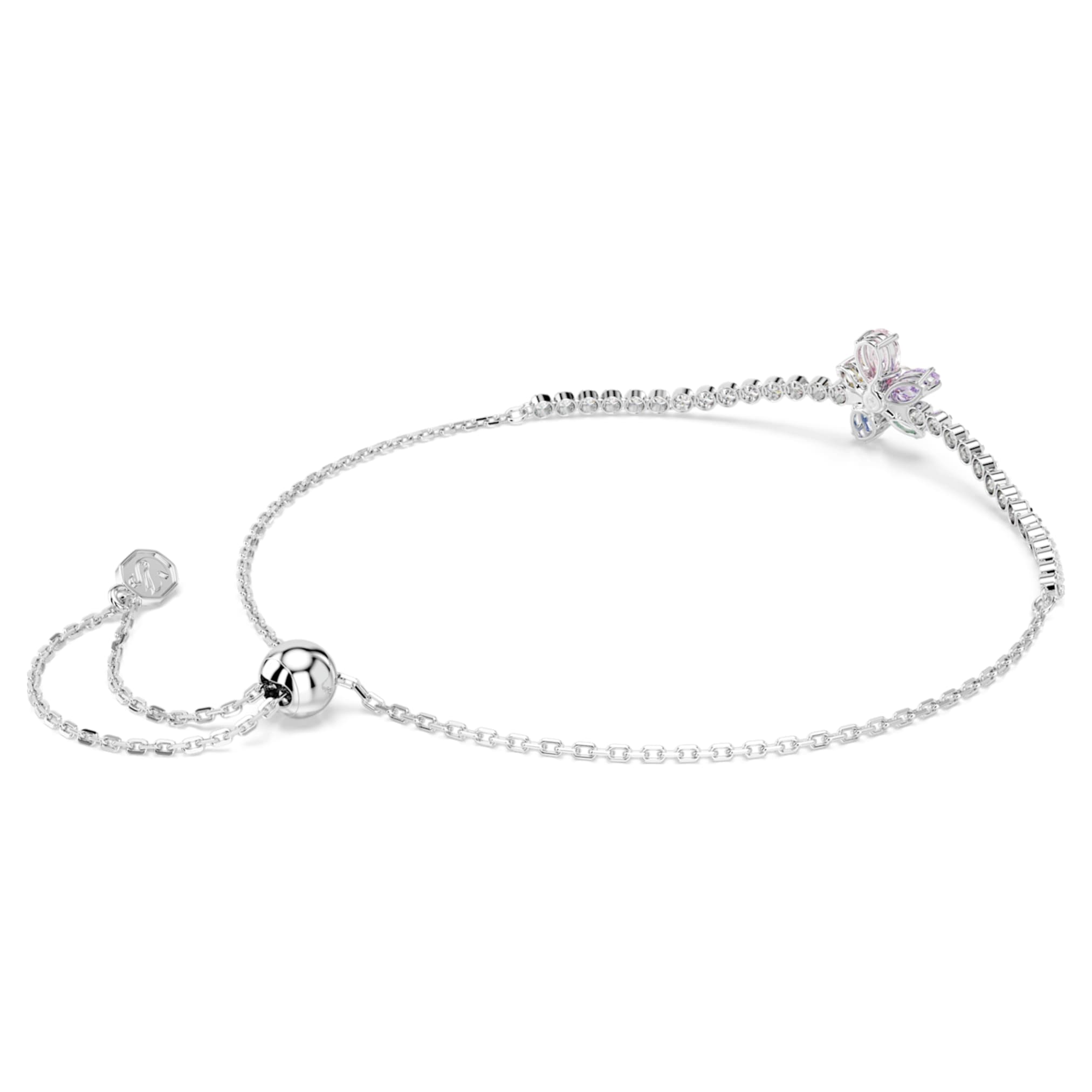 Ariana Grande x Swarovski bracelet Mixed cuts, Flower, Multicolored, Rhodium plated