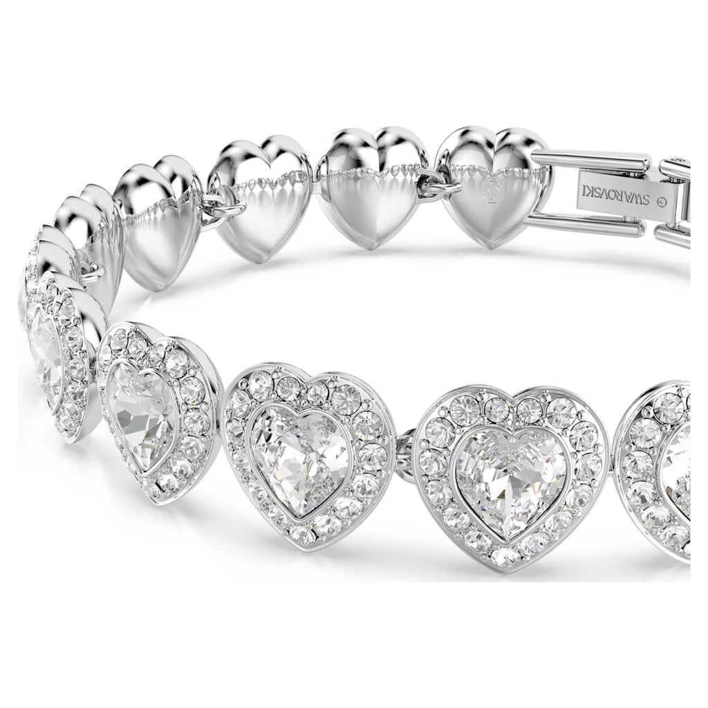 Ariana Grande x Swarovski bracelet Mixed cuts, Heart, White, Rhodium plated