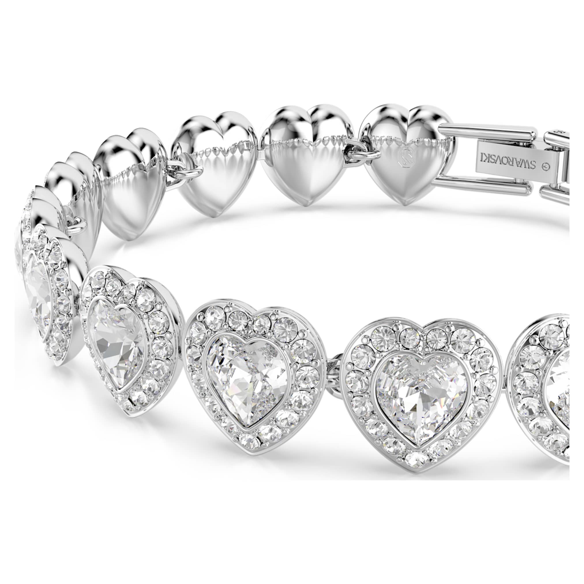 Ariana Grande x Swarovski bracelet Mixed cuts, Heart, White, Rhodium plated