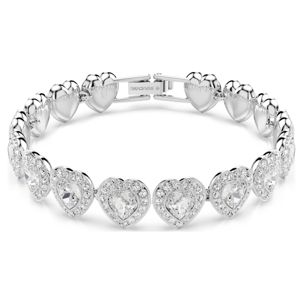 Ariana Grande x Swarovski bracelet Mixed cuts, Heart, White, Rhodium plated