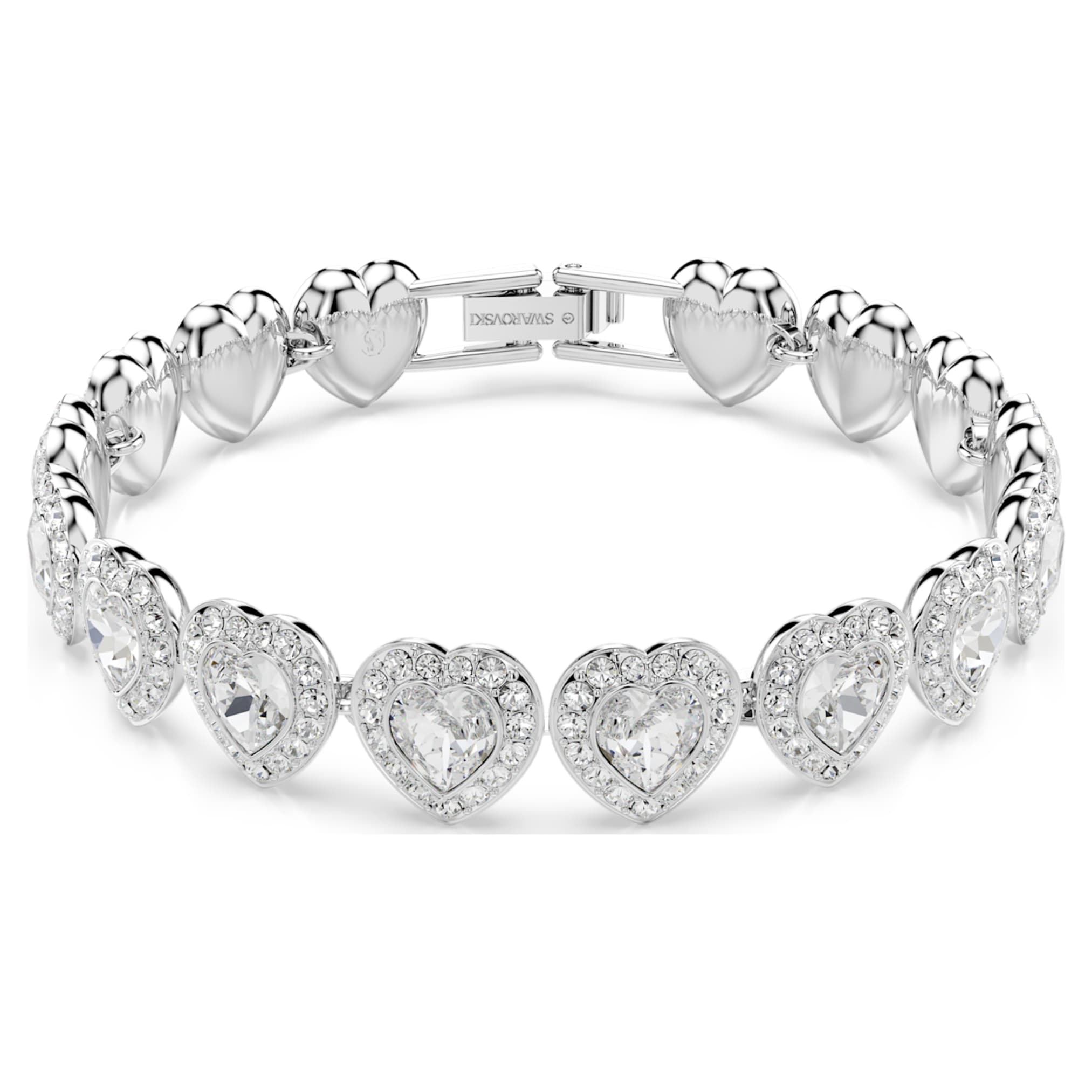 Ariana Grande x Swarovski bracelet Mixed cuts, Heart, White, Rhodium plated