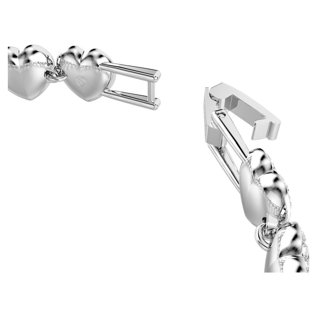 Ariana Grande x Swarovski bracelet Mixed cuts, Heart, White, Rhodium plated