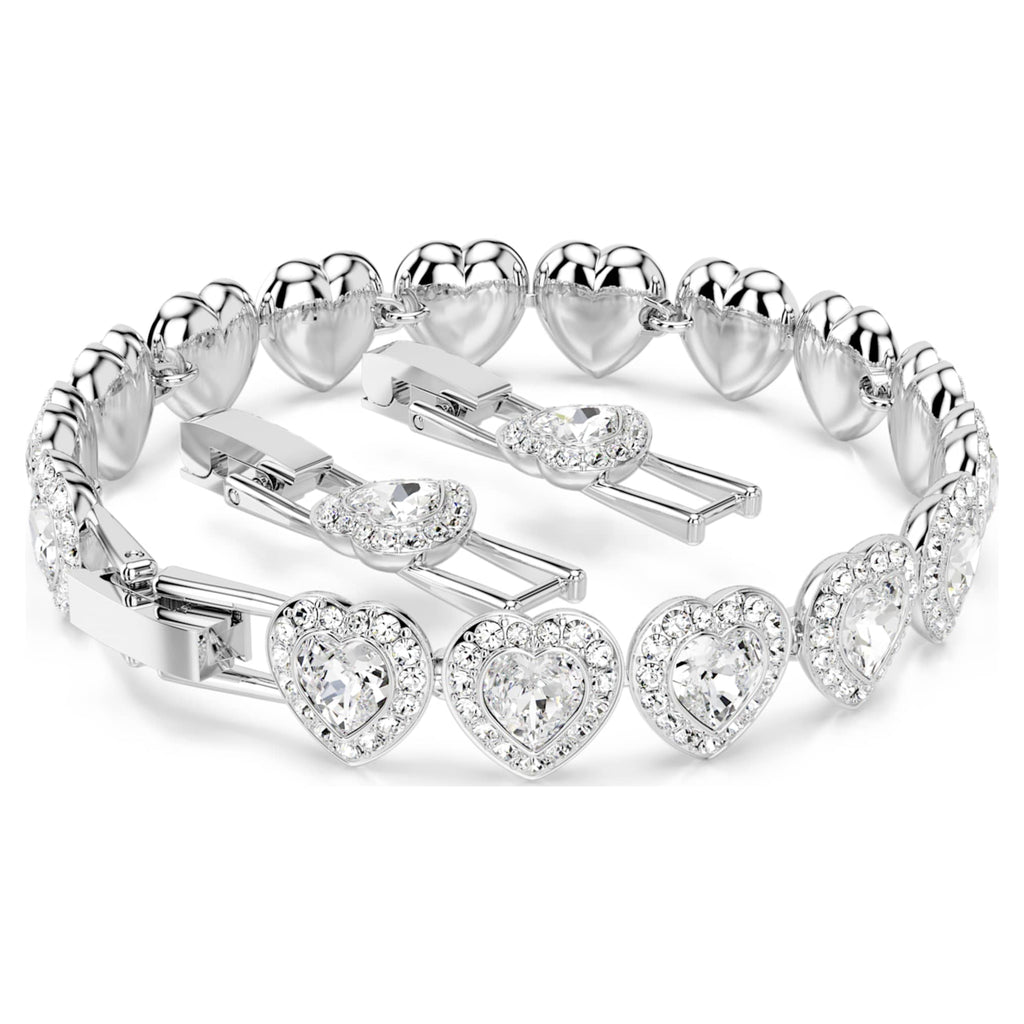 Ariana Grande x Swarovski bracelet Mixed cuts, Heart, White, Rhodium plated