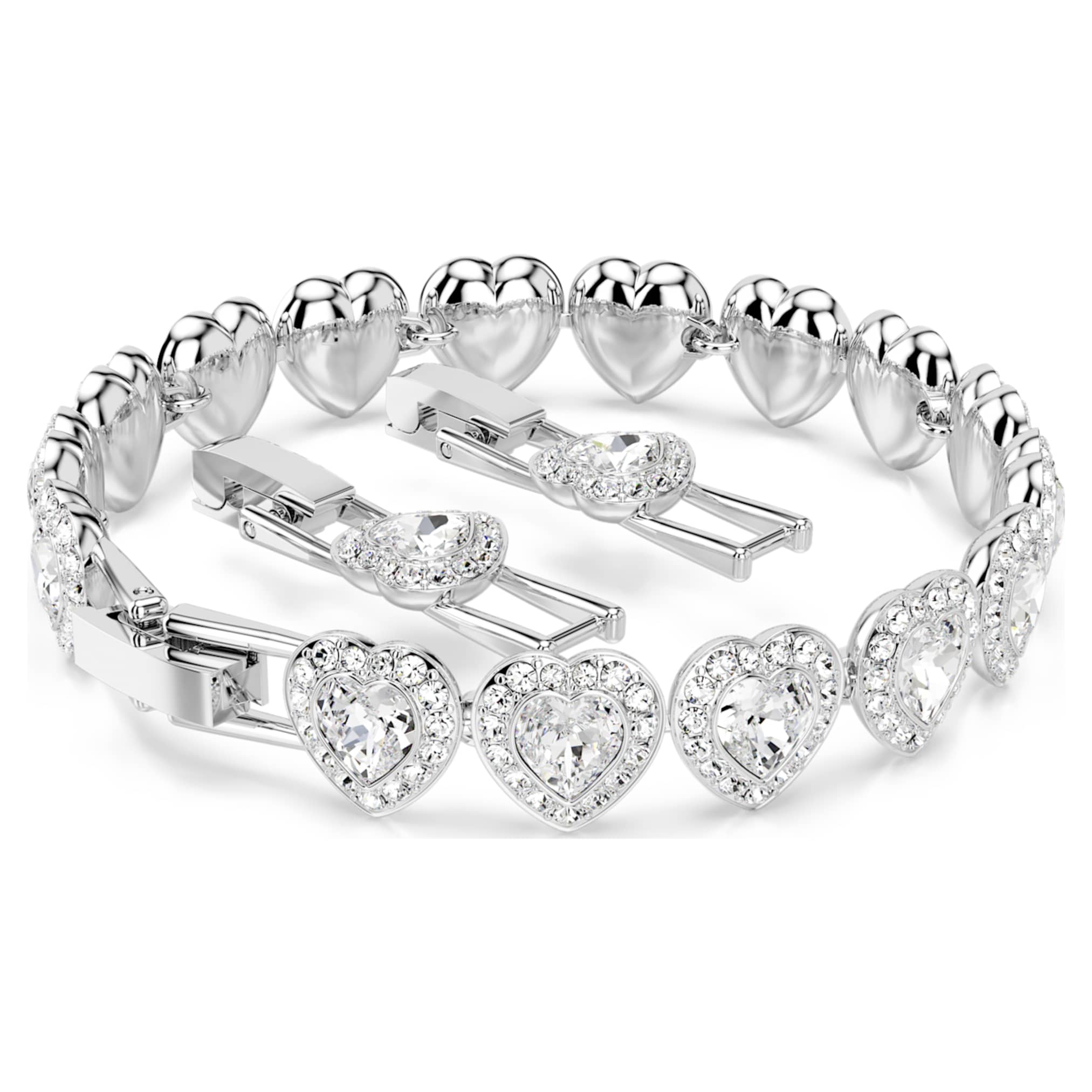 Ariana Grande x Swarovski bracelet Mixed cuts, Heart, White, Rhodium plated