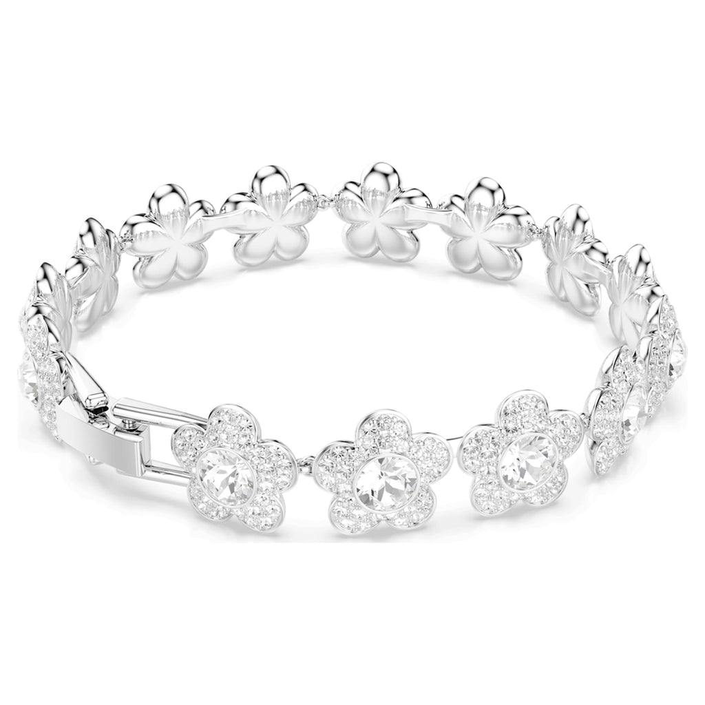 Ariana Grande x Swarovski bracelet Round cut, Flower, White, Rhodium plated