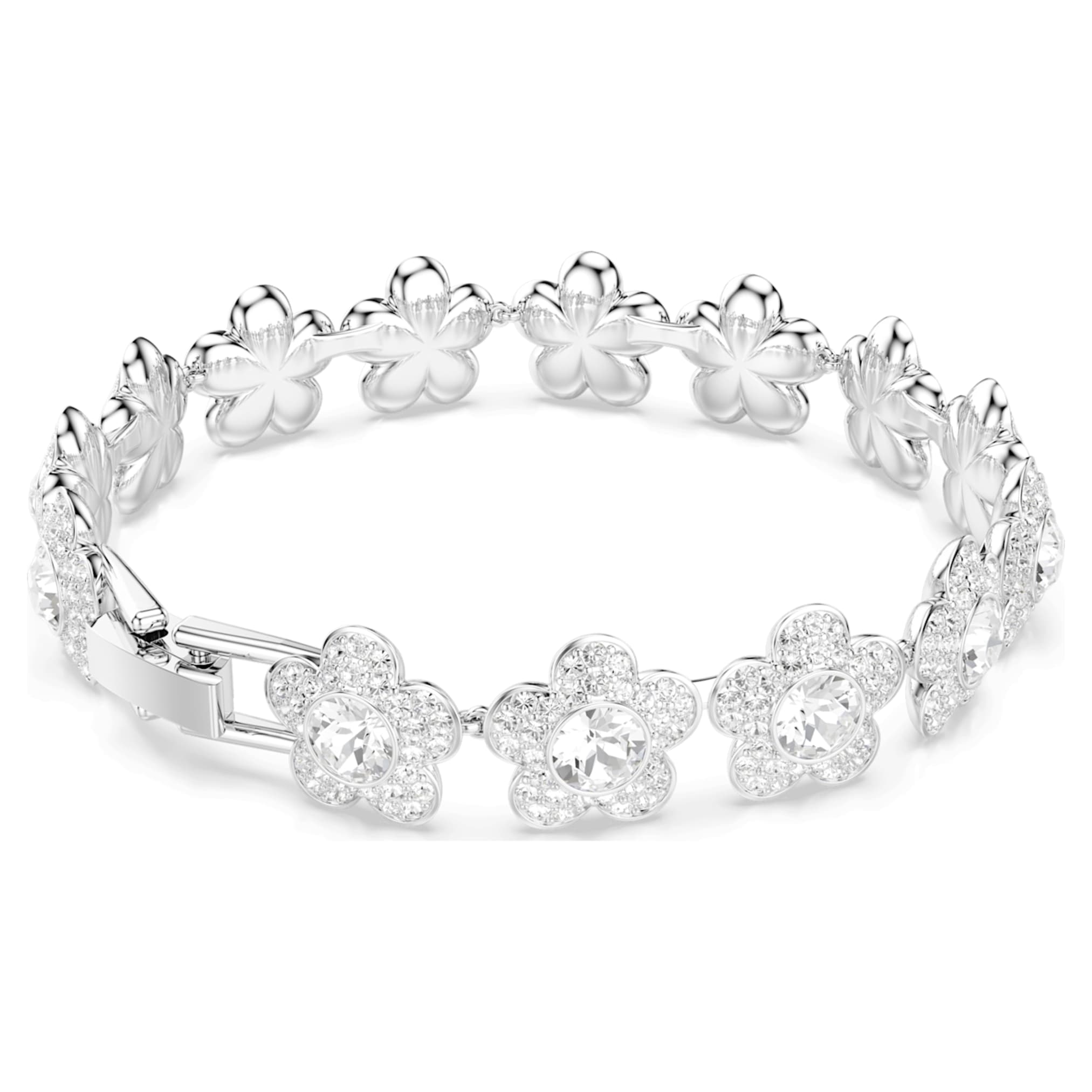 Ariana Grande x Swarovski bracelet Round cut, Flower, White, Rhodium plated