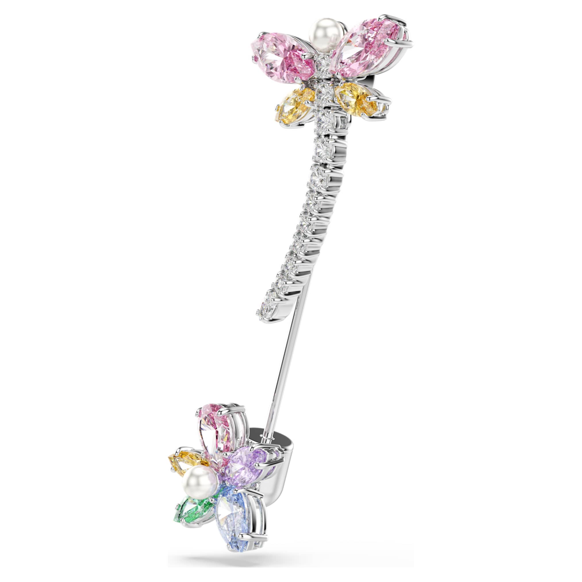 Ariana Grande x Swarovski brooch Mixed cuts, Dragonfly, Multicolored, Rhodium plated