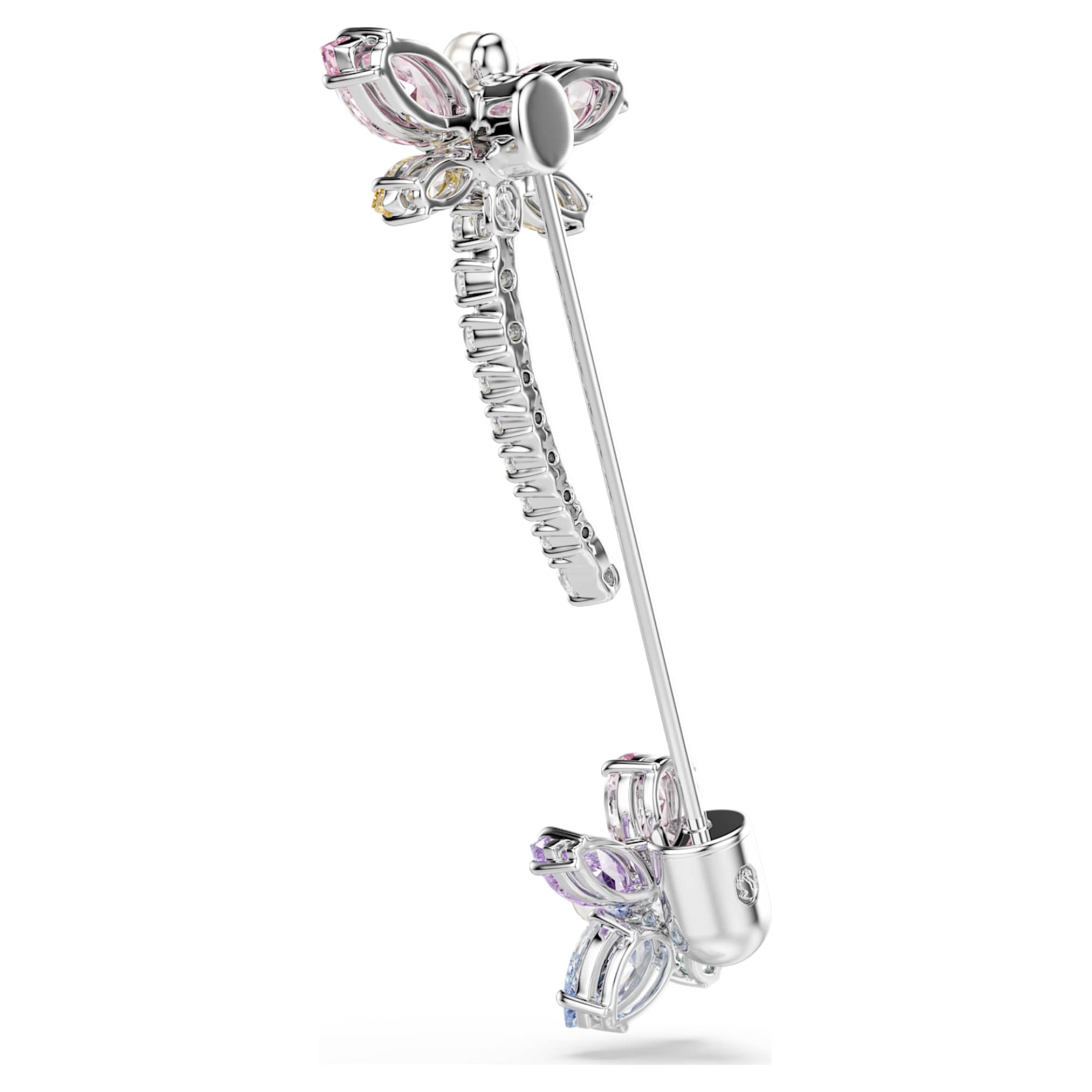Ariana Grande x Swarovski brooch Mixed cuts, Dragonfly, Multicolored, Rhodium plated